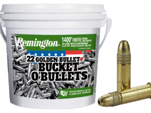 Remington Ammunition 21231 Golden Bullet Bucket O Bullets 22LR 36gr Plated Hollow Point 1400 Per Box/4 Case *Bucket