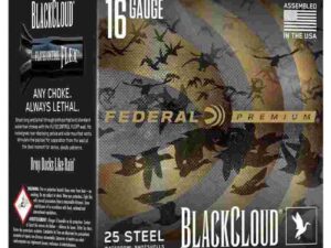 Federal Black Cloud Waterfowl Shotshells 16ga 2-3/4" 7/8oz 1450fps #4 25/ct