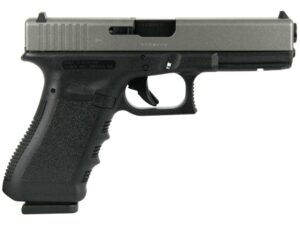 Glock 17 Gen 3 Custom "Two Tone Black Frame with Silver Slide" Handgun 9mm Luger 17rd Magazines (2) 4.5" Barrel Austria