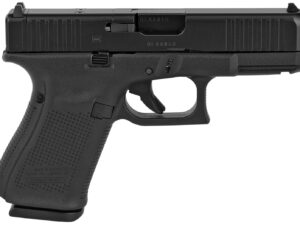 Glock PA195S201MOS G19 Gen5 Compact MOS 9mm Luger 4.02" 10+1 Overall Black Finish with nDLC Steel with Front Serrations & MOS Cuts Slide, Rough Texture Interchangeable Backstraps Grip & Fixed Sights