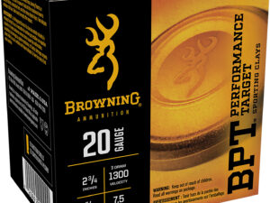 Browning Ammo B193632027 BPT Performance Target Sporting Clay 20Gauge 2.75" 7/8oz 7.5Shot 25 Per Box/10 Case