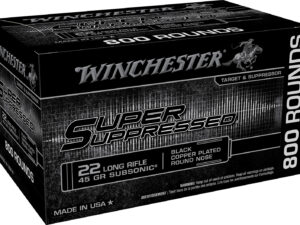 Winchester Ammo SUP22LRB Super Suppressed  22LR 45gr Black Copper Plated Round Nose 800 Per Bx/2 Case *Bulk