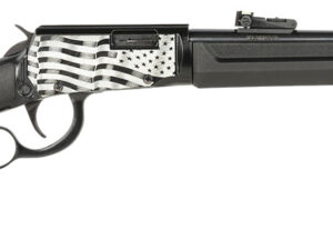 Rossi RL22181SYEN11 Rio Bravo  Lever Action 22 LR 15+1 18" Round Barrel, Black, Polished US Flag Engraved Rec, Synthetic Stock, Fiber Optic Sights