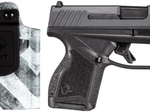 Taurus 1GX4M931CK7 GX4  9mm Luger 11+1 3.06" Satin Black DLC Steel Barrel, Black Nitride Serrated Slide, Black Polymer Frame w/ Interchangeable Backstrap Grips Includes B&W US Flag Holster