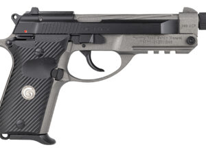 Girsan 390890 MC 14TX  380 ACP 13+1 4.90" Tungsten Cerakote Spiral Fluted Threaded Tip-Up Barrel, Matte Black Serrated Steel Slide, Tungsten Cerakote Aluminum Frame w/Picatinny Rail, Black G10 Grip