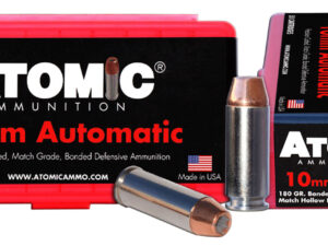 Atomic Ammunition 00432 Pistol Precision Craft 10mmAuto 180gr Bonded Match Hollow Point 50 Per Box/10 Case