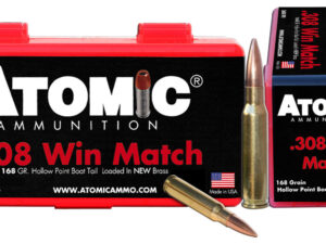 Atomic Ammunition 00426 Rifle Match 308Win 168gr Hollow Point Boat Tail 50 Per Box/10 Case