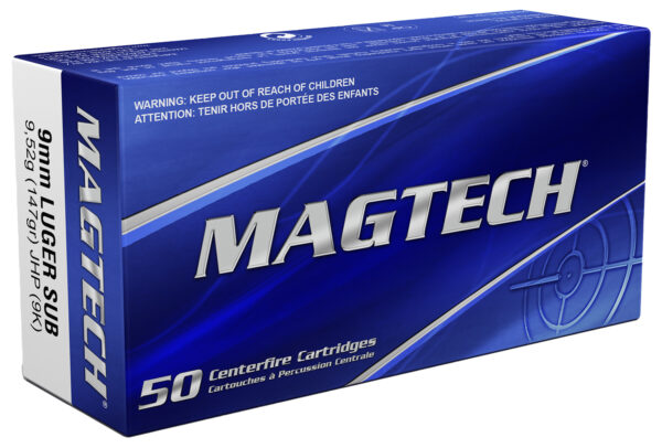 Magtech 9K Range/Training  9mmLuger 147gr Jacketed Hollow Point Subsonic 50 Per Box/20 Case