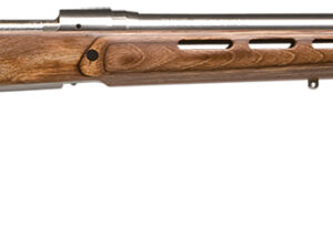 Savage Arms 18518 12 BTCSS Full Size 22-250 Rem 4+1 26" Matte Stainless Heavy Fluted Barrel, Matte Stainless Steel Receiver Drilled & Tapped, Satin Brown Thumbhole Laminate Stock, Right Hand