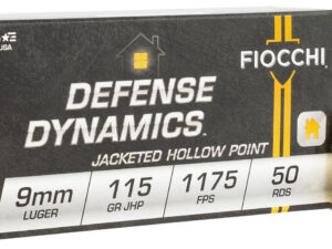 Fiocchi 9APHP Defense Dynamics  9mmLuger 115gr Jacketed Hollow Point 50 Per Box/20 Case