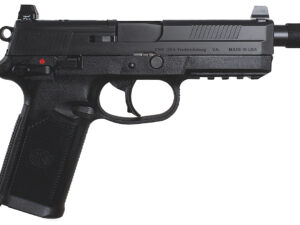 FN 66966 FNX Tactical 45 ACP 15+1 5.30" Steel Threaded Barrel Black Optic Ready/Serrated Slide Matte Black Polymer Frame w/Picatinny Rail Black Textured w/Interchangeable Backstrap Grips Right Hand