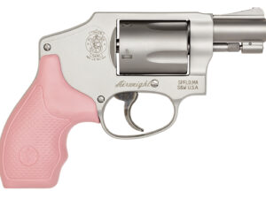 Smith & Wesson 150466 Model 642 Airweight 38 S&W Spl +P 5 Shot 1.88" Stainless Steel Barrel/Cylinder, Matte Silver Aluminum Alloy J-Frame, Pink Polymer Grip, Snag-free Enclosed Hammer, Internal Lock