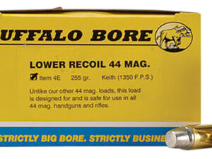 Buffalo Bore Ammunition 4E20 Low Recoil Strictly Business 44Rem Mag 255gr Hard Cast 20 Per Box/12 Case