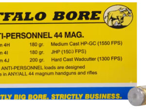 Buffalo Bore Ammunition 4J20 Anti-Personnel Strictly Business 44Rem Mag 200gr Hard Cast Wadcutter 20 Per Box/12 Case