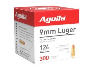Aguila Handgun Ammunition 9mm Luger 124 gr FMJ 1115 fps 300/ct