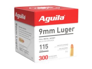 Aguila Handgun Ammunition 9mm Luger 115 gr FMJ 1150 fps 300/ct