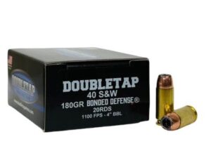 Double Tap Bonded Defense Handgun Ammunition .40 S&W 180gr JHP 1100 fps 20/ct