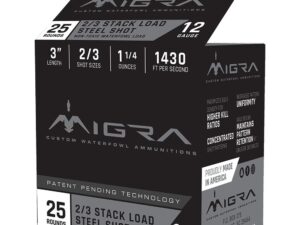 Migra Waterfowl Steel Shot Shot Shells 12 ga 3" 1-1/4 oz #2#3 1430 fps 25/ct