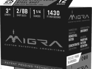 Migra Waterfowl Steel Shot Shotshell 12 ga 3" 1-1/4 oz 1430 fps #2-BB 25/ct
