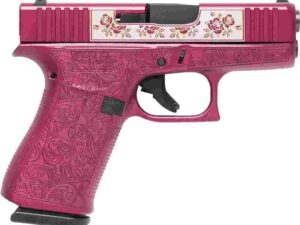 Glock 43X "Full Engraved Paisley" Black Cherry Handgun 9mm Luger 10rd Magazines(2) 3.4" Barrel Accessory Rail USA Made