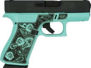 Glock 43X "Robin's Egg Blue Rose" Frame Handgun 9mm Luger 10rd Magazines(2) 3.4" Barrel Accessory Rail USA Made
