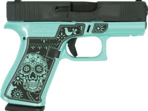 Glock 43X "Sugar Skull Glitter" Robin's Egg Blue Handgun 9mm Luger 10rd Magazines(2) 3.4" Barrel Accessory Rail USA Made