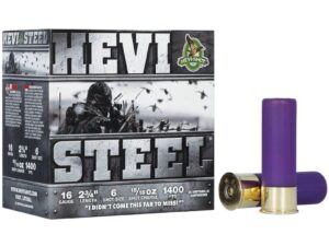 HEVI-Shot HEVI-Steel Shotshells 16ga 2-3/4" 15/16oz 1400 fps #6 25/ct
