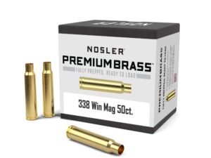 Nosler Unprimed Brass Rifle Cartridge Cases 50/ct .338 Win Mag