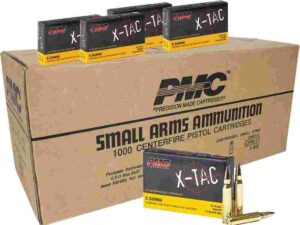 PMC X-Tac Rifle Ammunition 5.56x45mm 55 gr FMJBT 3120 fps 1000/ct