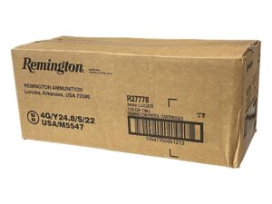Remington Range Handgun Ammo 9mm Luger 115gr FMJ 1145 fps 1000/ct Case (20-50ct Boxes)