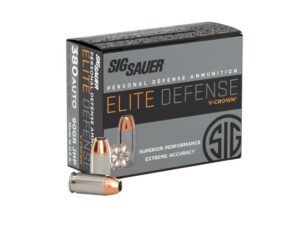 Sig Sauer Elite Performance Pistol Ammunition .380 ACP 90 gr Elite V-Crown JHP Box 20