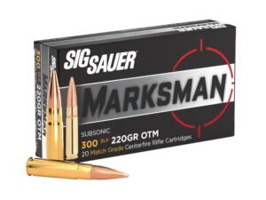 Sig Sauer Elite Subsonic Performance Match Rifle Ammunition .300 AAC Blackout 220 gr OTM 1000 fps 20/ct