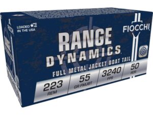 Fiocchi Shooting Dynamics Rifle Ammunition .223 Rem 55gr FMJ BT 3240 fps 1000/ct