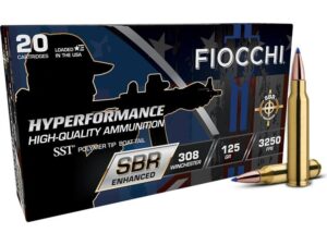 Fiocchi Hyperformance SBR SST Ammunition .308 Win 125gr PT 3250 fps 20/ct