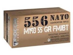 Fiocchi Shooting Dynamics Rifle Ammunition 5.56mm NATO 55 gr FMJ 3240 fps 1000/ct (Case)