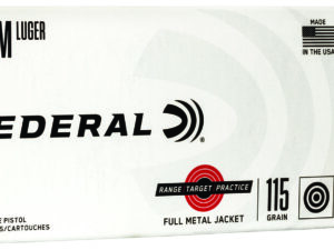 Federal RTP9115 Range & Target  9mmLuger 115gr Full Metal Jacket 50 Per Box/20 Case