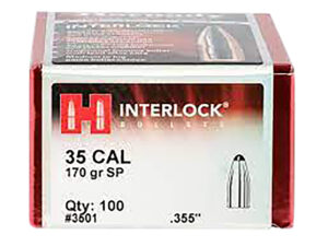 Hornady 3501 InterLock  35 Cal .355 170 gr Spire Point 100 Per Box/ 15 Case