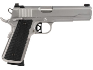 Dan Wesson 01824 Valor  45 ACP 8+1 5" Stainless Steel Barrel, Bead Blasted Serrated Stainless Steel Slide & Frame w/Beavertail & Picatinny Rail, Black G10 Grip, Ambidextrous