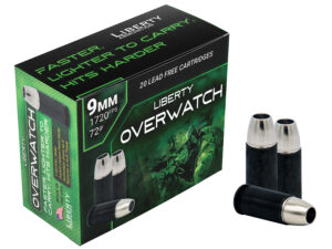 Liberty Ammunition LAOW9MM721700 OverWatch  9mmLuger 72gr Open Cavity Design 20 Per Box/50 Case