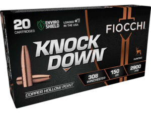 Fiocchi 308CHB Knock Down Enviro Shield 308Win 150gr Hollow Point 20 Per Box/10 Case
