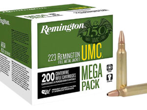 Remington Ammunition 23775 UMC Mega Pack 223Rem 45gr Jacketed Hollow Point 200 Per Box/4 Case