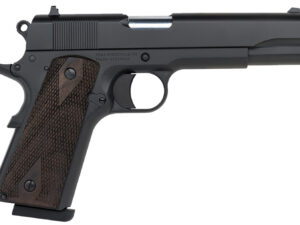 Tisas 10100516 1911 A1 Stakeout Full Size Frame 45 ACP 8+1 5" Stainless Button-Rifled Barrel, Nickel Serrated Stainless Steel Slide, Nickel Steel Frame w/Beavertail, Turkish Walnut Grip