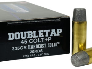 DoubleTap Ammunition 45P335HC   45Colt+P 335gr Hard Cast Solid 20 Per Box/25 Case