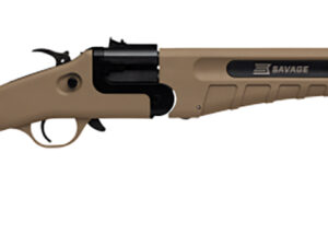 Savage Arms 23003 42 Takedown Full Size 22 WMR/410 Gauge 1rd 20" Black Satin Sporter Barrel, Satin Black Carbon Steel Receiver, Flat Dark Earth Fixed Synthetic Stock, Ambidextrous