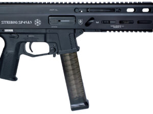 Grand Power 197892003506 SP45A3 Stribog 45 ACP 20+1 8" Black Threaded Barrel, Black Hardcoat Anodize Aluminum/Polymer Receiver w/Picatinny Rail, QD Sling Sockets, Black Polymer Grip, Ambidextrous