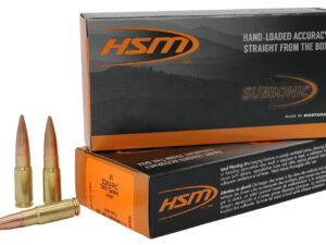 HSM 338ARC1N Subsonic  338ARC 300gr Hollow Point Boat Tail 20 Per Box/25 Case