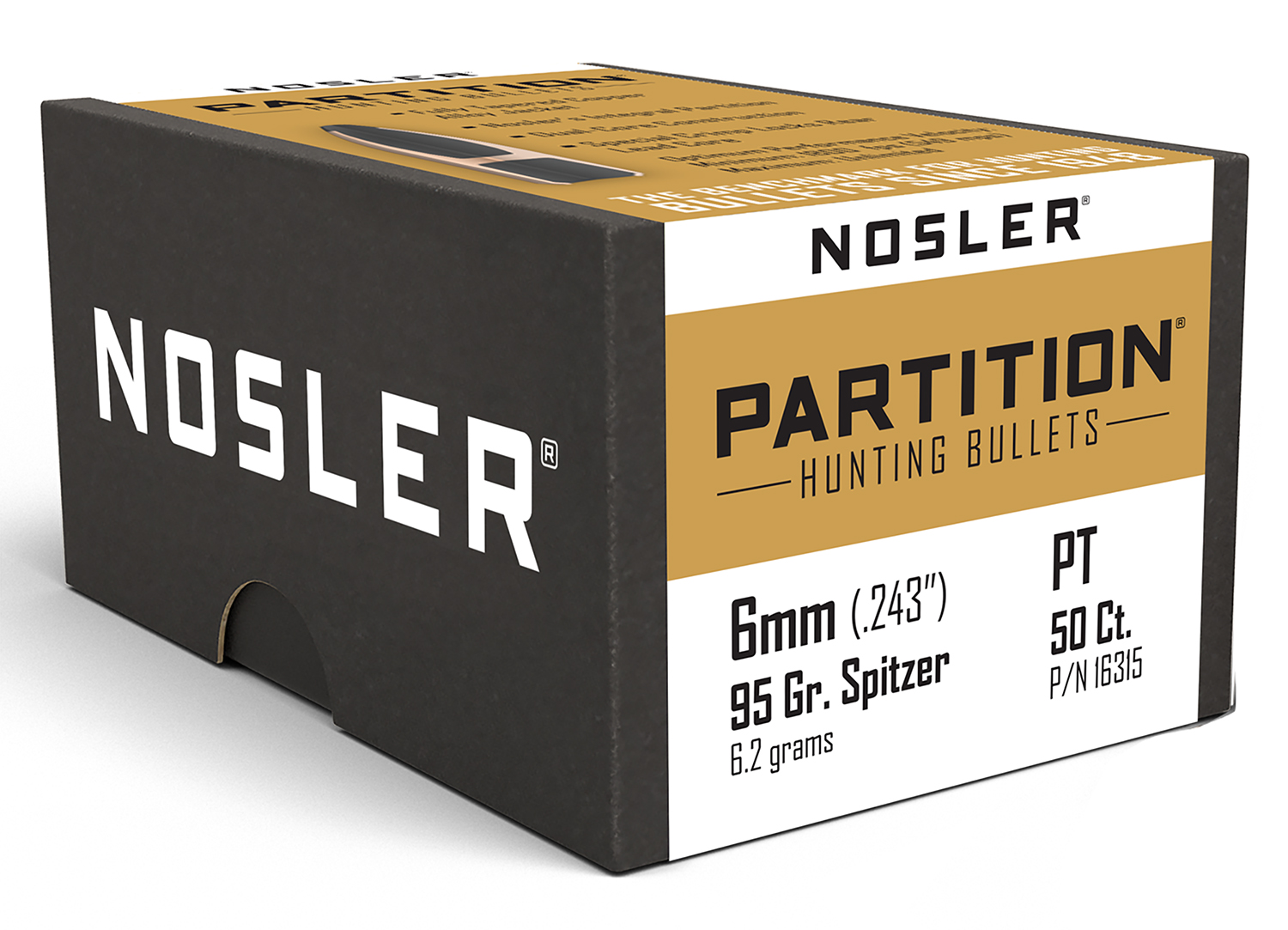 Nosler 16315 Partition 6mm 95gr Partition 50/Box