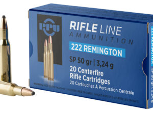 PPU PP222 Standard Rifle  222Rem 50gr Soft Point 20 Per Box/50 Case