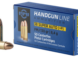 PPU PPH38SU Handgun  38Super+P 130gr Full Metal Jacket 50 Per Box/10 Case