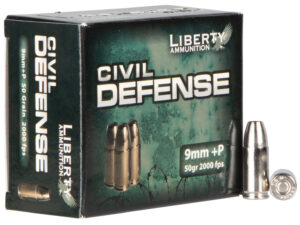 Liberty Ammunition LACD9014 Civil Defense  9mmLuger+P 50gr Lead Free Fragmenting Hollow Point 20 Per Box/50 Case